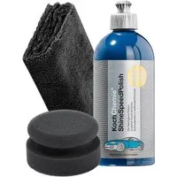 Koch Chemie Shine Speed Polish 500ml Auto Handpolitur Set Schwamm Tuch Autopolitur, Hochglanz-Politur, Finish, Polierschwamm, Poliertuch, Autopolitur