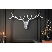 riess-ambiente Wanddekoobjekt VEADO 100 cm silber Aluminium - modern, Hirschoptik, Deko-Geweih, einzigartige Wandskulptur, Statement-Piece, Wohnzimmer, Design-Look