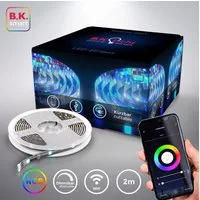 B.K.Licht LED-Streifen, Smart Home LED Stripe/Band 2m inkl. USB WiFi Appsteuerung