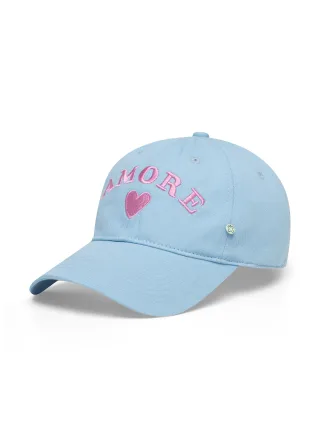 Baumwoll-Cap mit AMORE-Stickerei blau - Gr. - one size