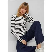 s.Oliver Langarmshirt T-Shirt Geripptes Langarmshirt im Slim Fit