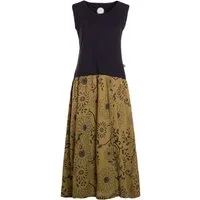 Vishes Maxikleid Damen Wadenlang Baumwolle Casual Bedruckt Verstellbares Kleid Alternative Mode, Boho, Hippie, Ethno, Festival
