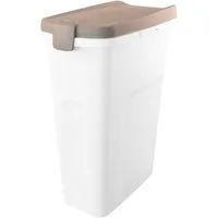 BigDean Futterbehälter in weiß 40 liter mit Rädern - Verbindbar und inkl. Gummiring, Kunststoff, (Packung, 1-tlg., Futtertonne), Erweiterbar, Rollbar, 40l Volumen