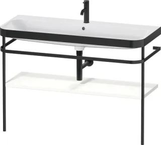 Duravit Happy D.2 Plus c-bonded Set mit Metallkonsole Weiß Seidenmatt 1175x490x850 mm - HP4739O36360 HP4739O36360000