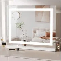 Dripex Schminkspiegel Hollywood Make-up Spiegel mit 3 Farblichtmodi USB Anschluss