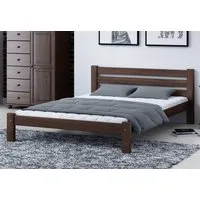 Home Collective Holzbett Einzelbett Massivholz Bett mit Massive Bettbeine & Lattenrost, 210x172x72 cm, Walnuss