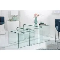 riess-ambiente Couchtisch FANTOME 60cm transparent (Set, 3-St., 3x Couchtisch), Wohnzimmer · Glas · eckig · Modern Design