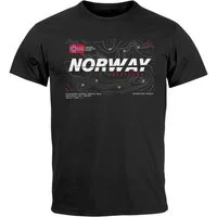 Neverless Print-Shirt Herren T-Shirt Norwegen Printshirt Flagge Schriftzug Norway Explorer mit Print