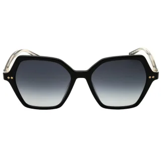 Tommy Hilfiger Th 2213/s 0807 9o Glänzende Schwarze/graue Farbverlaufs-sonnenbrille Für Damen