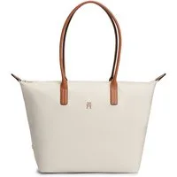 Tommy Hilfiger Tragetasche POPETTE TOTE, Damen Handtasche, Schultertasche mit kontrastfarbigen Henkeln