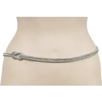 Cassandra Accessoires Kettengürtel Damen Taillenkette Hüftkette Silber - mit Knoten-Design und Strass
