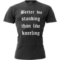 Chiccheria Brand T-Shirt Better Die Standing Designed in Los Angeles, grau