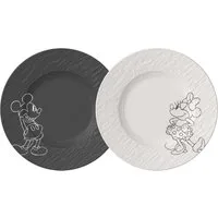 Villeroy & Boch Teller-Set Manufacture Rock - Mickey Mouse Frühstücksteller 2erSet, Premium Porcelain