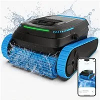 AIRROBO Poolroboter CP40 poolroboter akku wand und boden, Wasserlinie, mit APP, (Intelligente Navigation, Steuerung per App, automatische Updates, drei 80-Watt-Motoren, Extrem lange Akkulaufzeit und Schnellladefunktion), für runde, ovale und rechteck