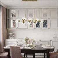 ZMH Pendelleuchte Innen Glas Kugel Hängellampe Wohnzimmer Schlafzimmer, LED wechselbar