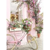 Rötting Design Malen nach Zahlen Diamond Painting Set 5D DIY Motiv Fahrrad mit Blumenbouquet (Komplett-Set), Diamond Painting Vollbild, Vollständiges Zubehörpaket