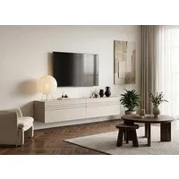 OTTO home Lowboard SPIAGGIA, 2-teiliges Set, Breite 180cm, stehend & hängend montierbar (Grifflose Fronten mit Gasdruckfeder, Fronten mit horizontaler Fräsung), TV-Möbel, TV-Schrank, TV-Lowboard, Mediaboard