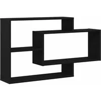 vidaXL Regal Wandregal Eiche Schwarz 104x20x58,5 cm Holzwerkstoff, 1-tlg.