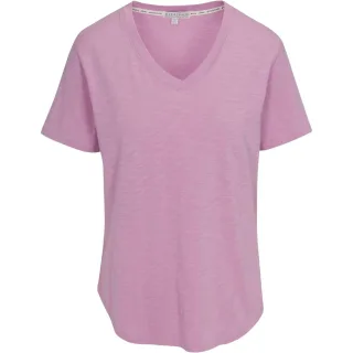 PJ Salvage - T-Shirt für Damen, V-Ausschnitt, Slub, kurzärmlig (Flieder)