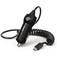 Hama KFZ Schnell-Ladekabel Micro-USB Spiral-Kabel Smartphone-Ladegerät (Lade-Adapter Auto Ladegerät Schnellladung Spiralkabel Ladekabel)