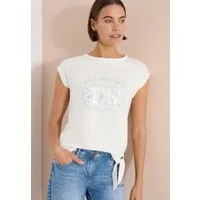 CECIL Kurzarmshirt Sommershirt mit Knotendetail