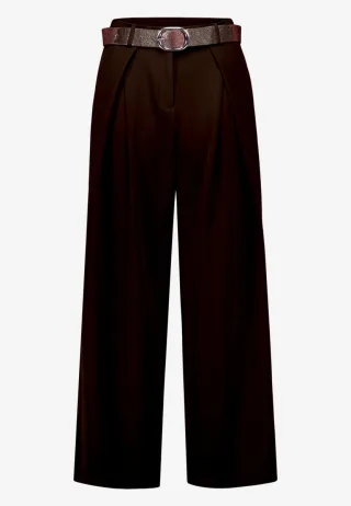 zero - Marlenehose mit Gürtel braun - Gr. - 42