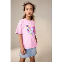 Next Paillettenshirt T-Shirt mit Paillettenherz (1-tlg)