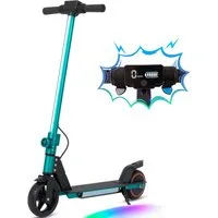 Sinaopus Cityroller Elektro-Kinderroller ab 6 Jahren, klappbarer E-Roller, bis zu 8km, 150 W, 14 km/h, (LED-Display, EBS + Fußbremse, Aluminiumrahmen), Farbige LED-Lichtleiste, mit Frontlicht, E-Scooter für Kinder