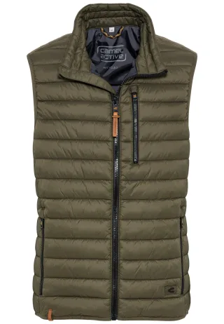 camel active - Steppweste mit horizontaler Steppung aus recyceltem Polyester olive brown - Gr. - 58