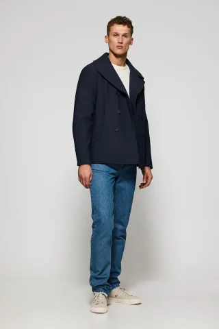 Caban-Mantel Manhattan marineblau mit Polo Club Details