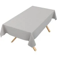 ANRO Tischdecke DanceDirty abwaschbar Leinenoptik wetterfest Falschuni Modern (Einzelstück 1-tlg, eine Tischdecke), Stofftischdecke schmutzabweisend 100x140cm Uni Hellgrau