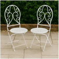HTI-Line Gartenstuhl Gartenstuhl 2er-Set Lani Weiß (Set, 2 St), Metallstuhl nostalgisch Klappstuhl