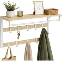 relaxdays Wandgarderobe 3 in 1, Eiche-Weiß, 80 cm