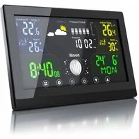 BEARWARE Wetterstation (mit Außensensor, mit LCD Farbdisplay / Luftdruck mit Höhenkorrektur)