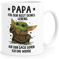 MoonWorks Tasse Kaffee-Tasse Papa Sprüche Geschenk Vatertag Lustig Motiv Baby-Yoda, Keramik
