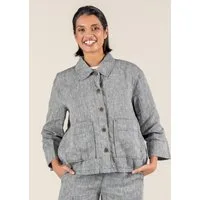 LIVING CRAFTS Strickjacke ONYX Leichte Sommerjacke aus reinem, ungefüttertem Leinenstoff