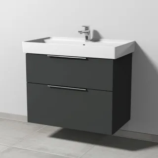 Sanipa 3way Waschtischunterbau zu Villeroy & Boch Collaro Waschtisch mit 2 Auszügen, Graphit-Matt UP8361B