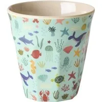 rice Kinderbecher Rice Melamin Becher - Blue Ocean Print 250ml, Melamin