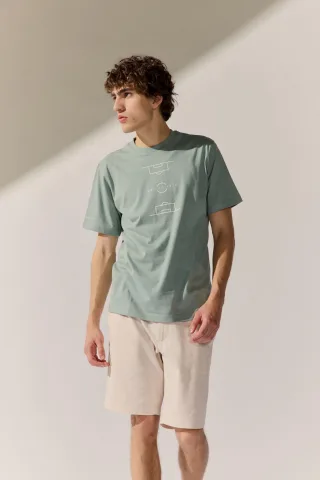 BASEFIELD - Rundhals T-Shirt 1/2 Arm pale sage - Gr. - M