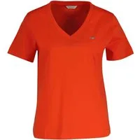 Gant T-Shirt REG SHIELD KA V-NECK T-SHIRT mit einer kleinen Logostickerei auf der Brust