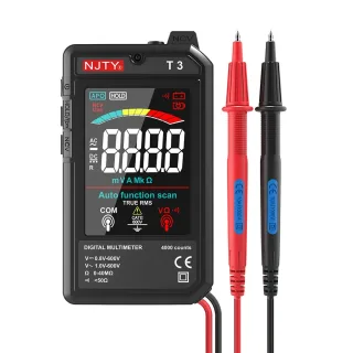 Smart T3 Digital Multimeter 4000 Counts True RMS Type-C Rechargeable HD Color LCD AC DC Voltage Resistance Live Wire Rec