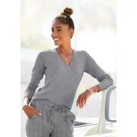 Vivance V-Ausschnitt-Pullover in taillierter Form, weicher Strickpullover, Basic, klassisch