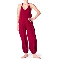 PANASIAM Relaxhose Sommer Overall Urban Jumpsuit aus 100% Baumwolle loose fit Hosenanzug Latzhose Einteiler ärmellose Schlupfhose mit Taschen und weitem Bein
