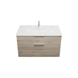 Burgbad Mineralguss Waschtisch-Set Eqio Eiche Dekor Flanelle/Alpinweiss, SEYU102F2632C0001 SEYU102F2632C0001