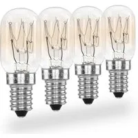 Poppstar Spezialleuchtmittel, 2 St., Warmweiß, 4x Kühlschranklampe E14 15W, Glühbirne für Kühlschrank, warmweiß