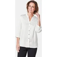 GOLDNER Klassische Bluse Bluse mit festlichem Stehkragen