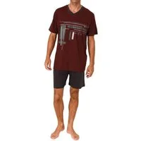 Normann Pyjama Normann Herren Schlafanzug Shorty mit Frontprint - auch in Übergröße
