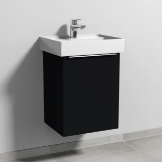 Sanipa 3way Waschtischunterbau zu Villeroy & Boch Collaro Waschtisch mit 1 Tür, Schwarz-Matt UF83108