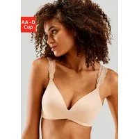 LASCANA Push-up-BH ohne Bügel, mit Spitzenträgern, bequemer BH, T-Shirt-BH, Racerback BH