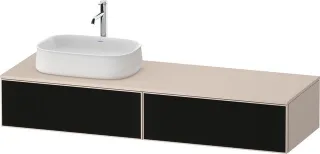 Duravit Zencha Konsolenwaschtischunterbau wandhängend Schwarz Linienstruktur & Taupe n/a & Supermatt ZE4814L63830000